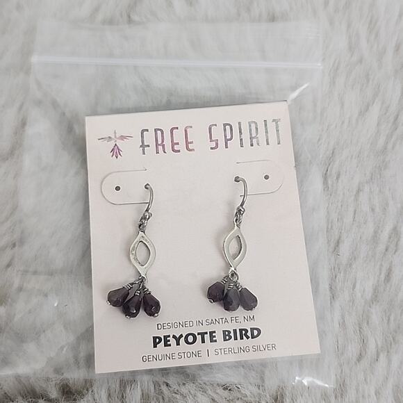 NEW Peyote Bird Free Spirit Sterling Silver and Brown Dangle Hook Earrings - Picture 9 of 9